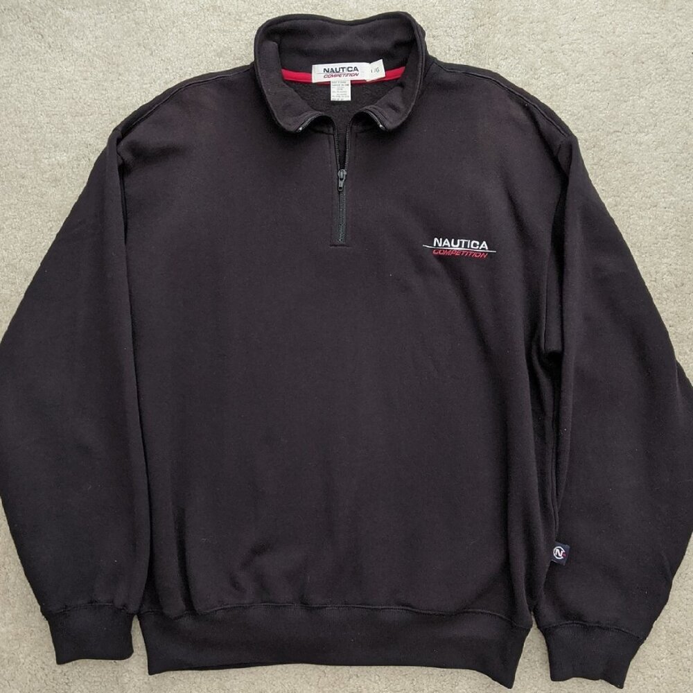 Nautica Competition black sweatshirt vintage 2000s
